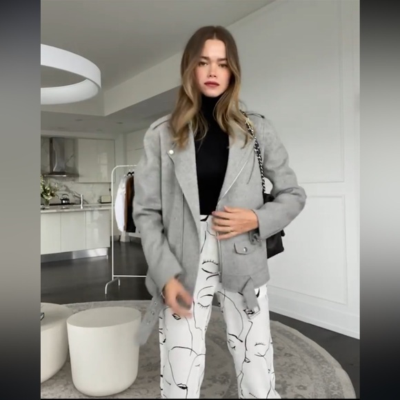 Theory Tralsmin Moto 100% Cashmere Jacket in Dark Grey in Medium - Picture 5 of 9